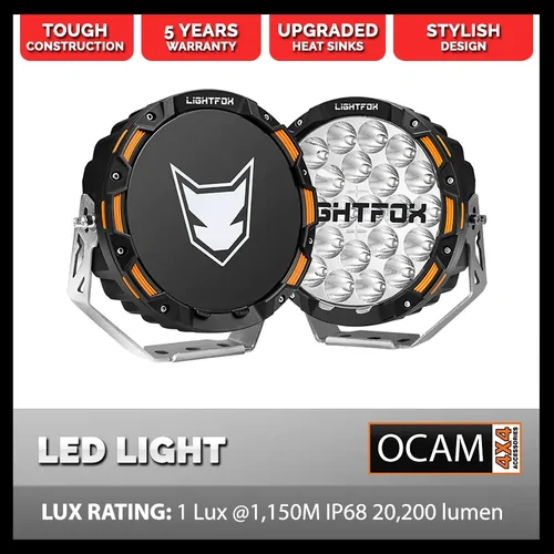 Lightfox 9inch LED Driving Light 1 Lux @1,150M IP68 20,200 lumen
