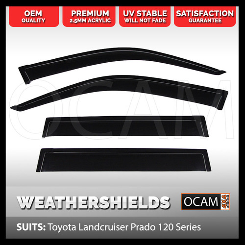 OCAM Weathershields For Toyota Landcruiser Prado 120 Series 03-09 Tinted Visors