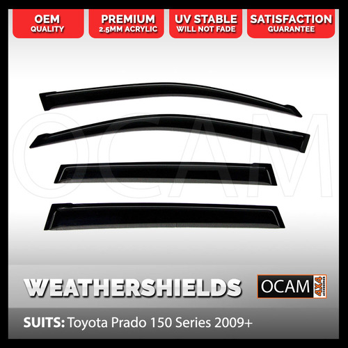 OCAM Weathershields For Toyota Landcruiser Prado 150 Series 2009-2022, Visors