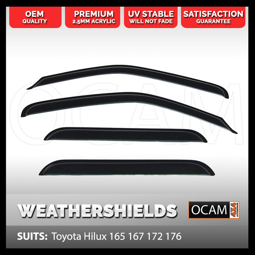 OCAM Weathershields Visors For Toyota Hilux 165 167 172 176, 12/97-03/2005