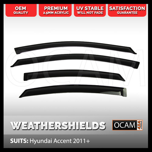 OCAM Weathershields For Hyundai Accent 2011+ Only Suits Sedan Tinted Guard