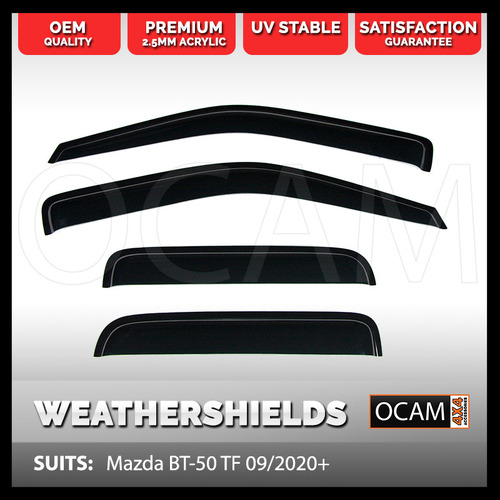 OCAM Weathershields for Mazda BT-50 TF Sep 20+ Window Visors, Tinted BT50