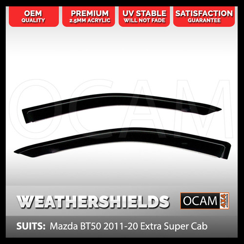 OCAM Weathershields for Mazda BT50 2011-17 Extra Super Cab Window Visors