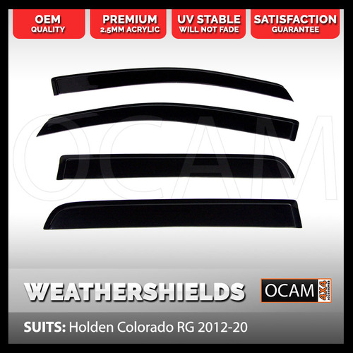 OCAM Weathershields for Holden Colorado 2012-2020 Window Door Visors