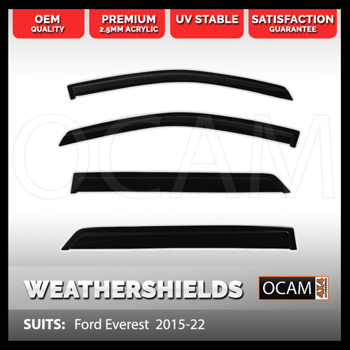 Weather Shield Window Visors for Ford Everest  2015 - 2020 Weathershield