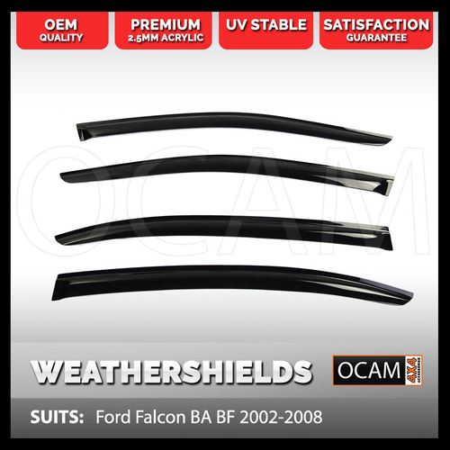 Weathershields For Ford Falcon BA BF 2002-2008 Visors XR XR6 XR8 Front - 4pcs
