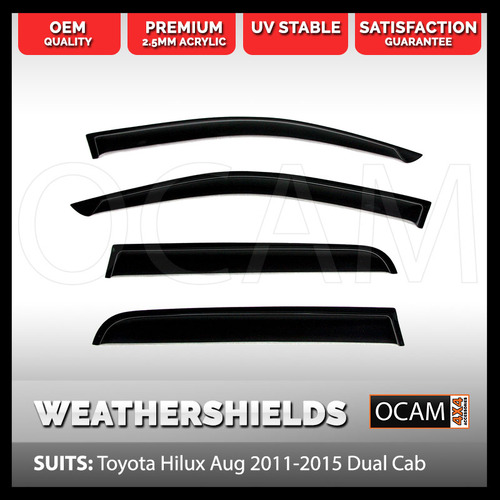 OCAM Weathershields For Toyota Hilux N70 08/2011-15 Dual Cab SR SR5 Visors