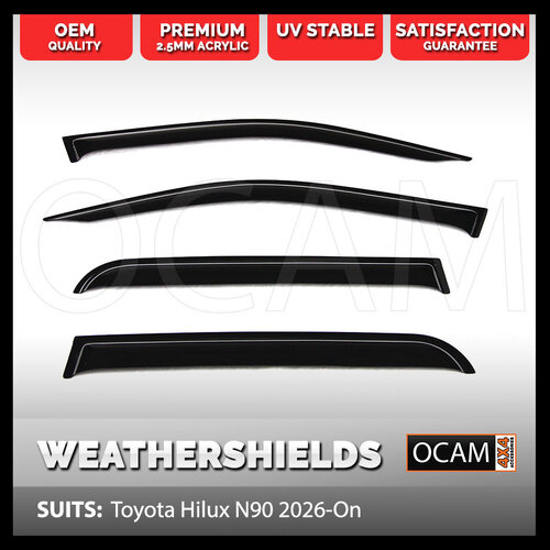 OCAM Weathershields For Toyota Hilux N90 2026-Current, Window Visors