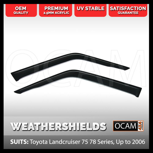 Weathershields For Toyota Landcruiser 70 75 78 Series, Up to 2006, 2 pcs Window Visors