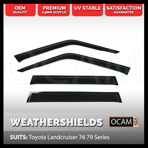 OCAM Weathershields For Toyota Landcruiser 70 76 78 Series Window Visors, 2007-Current