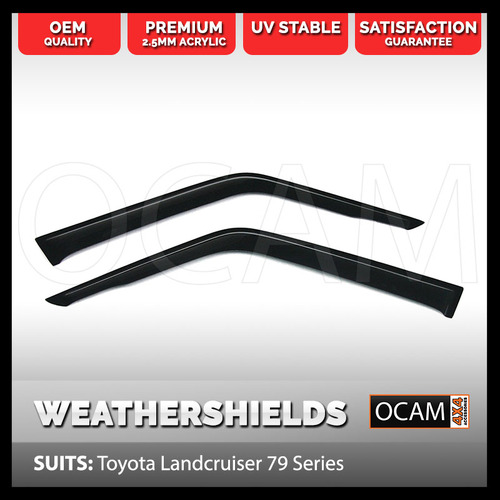 OCAM Weathershields For Toyota LandCruiser 79 Series Single Cab Window Visors 2-pcs