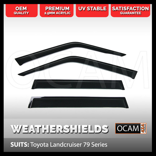 OCAM Weathershields For Toyota Landcruiser 79 Series Window Visors