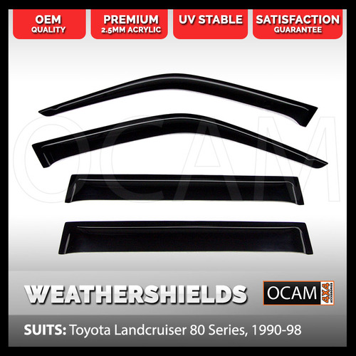 OCAM Weathershields For Toyota Landcruiser 80 Series 1990 - 1998 Window Visors
