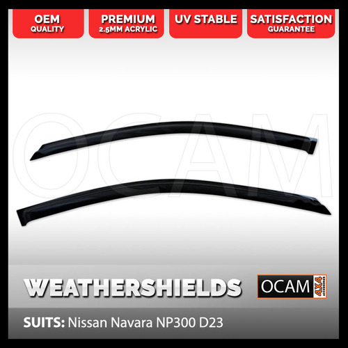 OCAM Weathershields for Nissan Navara NP300 D23 07/2015-2023, Window Visors