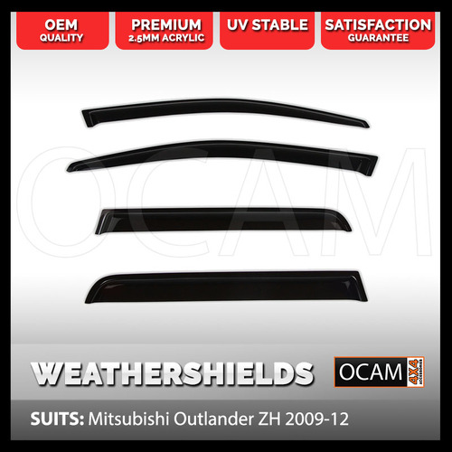 OCAM Weathershields For Mitsubishi Outlander ZH 2009-12 Window Visors