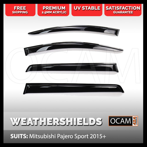 OCAM Weathershields For Mitsubishi Pajero Sport 2015-2022, 4-pcs