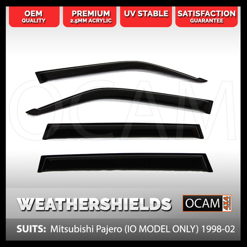 OCAM Weathershields For Mitsubishi Pajero (IO MODEL ONLY) 1998-02 Window Visors