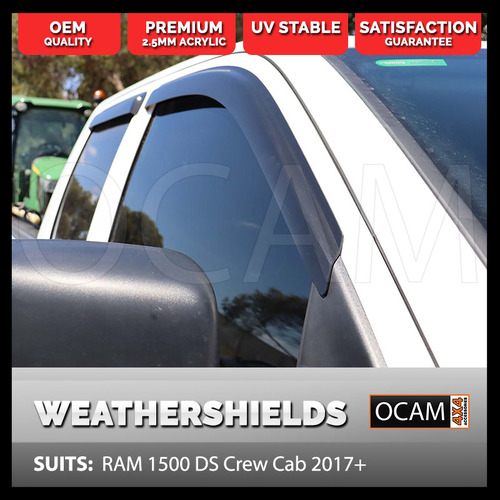OCAM Weathershields for RAM 1500 DS, 2017-Current, Crew Cab, Window Visors