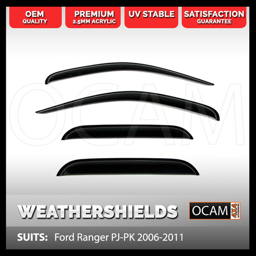 OCAM Weathershields for Ford Ranger PJ-PK 2006-2011 Window Door Visors