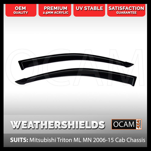 OCAM Weathershields For Mitsubishi Triton ML MN 2006-15 Cab Chassis Visors