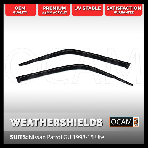 OCAM Weathershields for Nissan Patrol GU 1998-15 Ute Window Door Visors 2pce