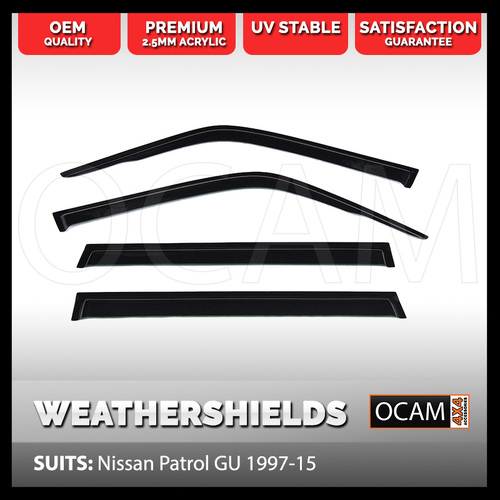 OCAM Weathershields for Nissan Patrol GU 1997-15 Window Door Visors Tinted