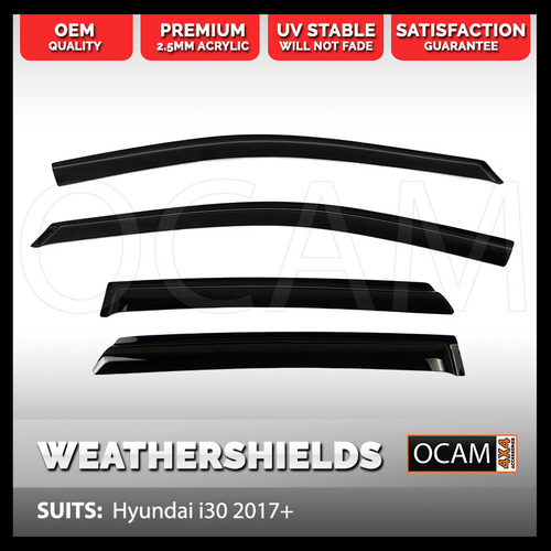 OCAM Weathershields For Hyundai i30 2017-07/2020 Tinted Guard