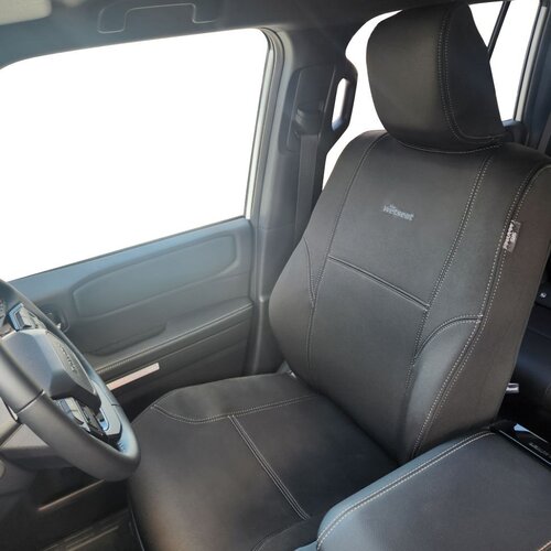 Wetseat Tailored Neoprene Seat Covers for Toyota Prado 250 Series GX, 08/2024-On, Front Pair, Black With Black Stitching