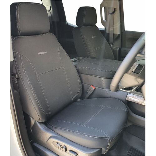 Front Row Wetseat Tailored Neoprene Seat Covers for Toyota RAV4 GX/GXL/Cruiser/Edge 02/2019-2023 Black with Charcoal Stitching