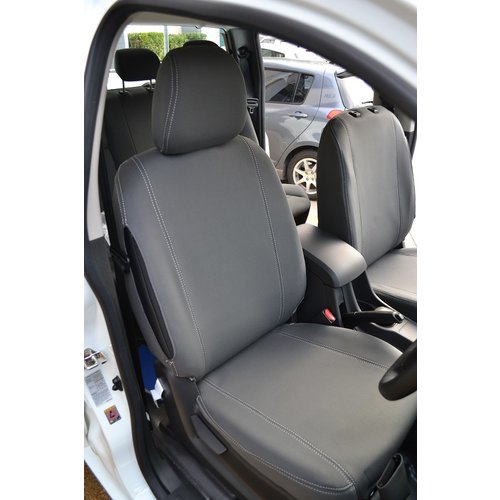Front Row - Mid Grey Neoprene Seat Covers With White Stitching for Jeep Grand Cherokee WK 02/2011-Current