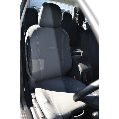 Front Row - Mid Grey Neoprene Seat Covers With White Stitching For Toyota LC80 Series GX-GXL
