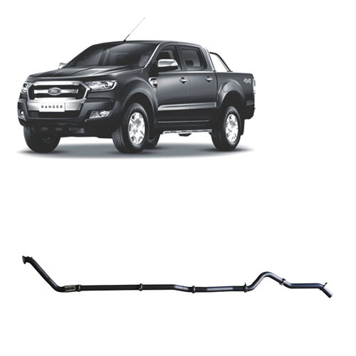 Redback Extreme Duty 3" Single Exhaust System for Ford Ranger PX2 PX3, 10/2016-On, DPF Back, With Delete Pipe