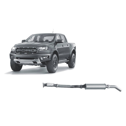 Redback Extreme Duty 3" Single Exhaust System for Ford Ranger Raptor PX3, 07/2018-On, DPF Back, With Large Muffler