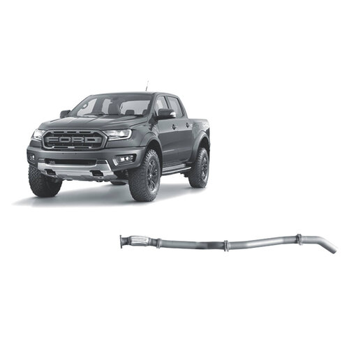 Redback Extreme Duty 3" Single Exhaust System for Ford Ranger Raptor PX3, 07/2018-On, DPF Back, With Delete Pipe