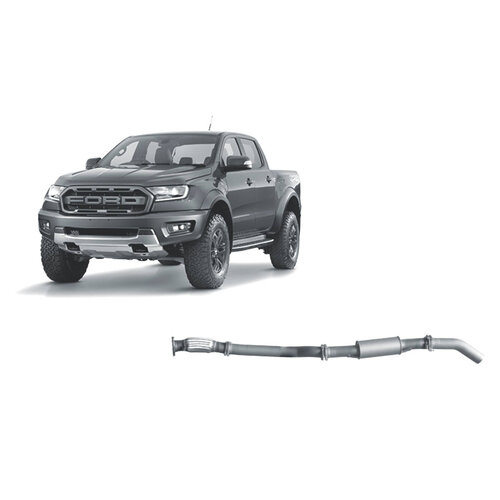 Redback Extreme Duty 3" Single Exhaust System for Ford Ranger Raptor PX3, 07/2018-On, DPF Back, With Resonator