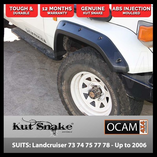 Kut Snake Flares Front Set for Toyota Landcruiser 73 74 75 77 78 79 Series-Up to 2006 Front 2, (Code #26)