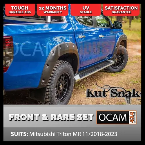 Kut Snake Flares Front & Rear Set for Mitsubishi Triton MR 11/2018-2023 Full Set ABS (Code #52)