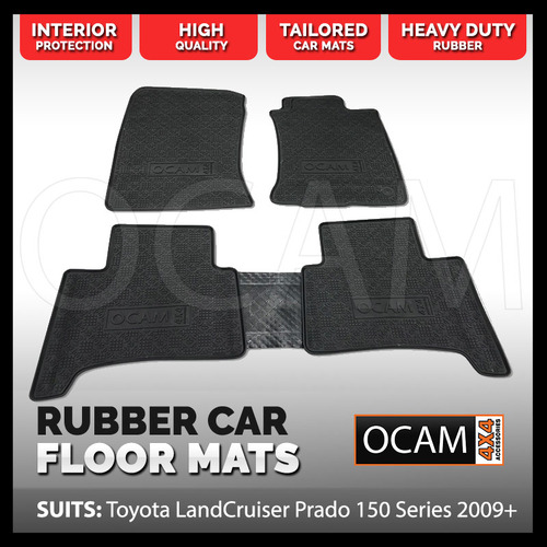 Tailored Rubber Floor Mats for Toyota LandCruiser Prado 150 Series 08/2009-07/2013 Car Mats