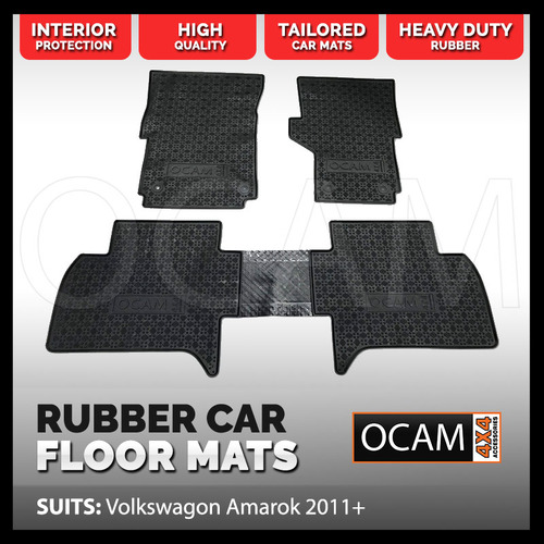 Tailored Rubber Floor Mats for Volkswagen Amarok 2010-20 Car Mats Dual Cab