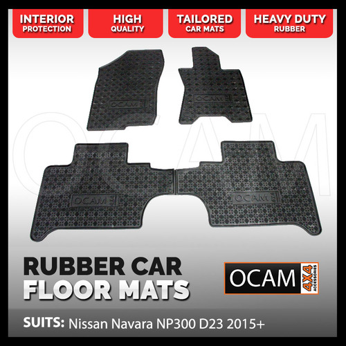 BRAND NEW Tailored Rubber Floor Mats for Nissan Navara NP300 D23 07/2015-2022, Car Mats