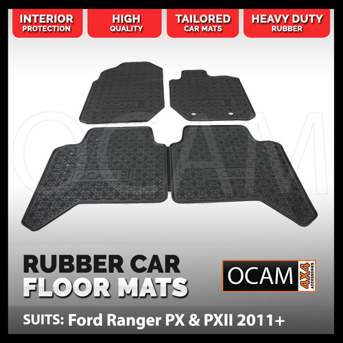 Rubber Floor Car Mats for Ford Ranger PX PXMKII T6 XLT XLS XL Wildtrack 2011-2018