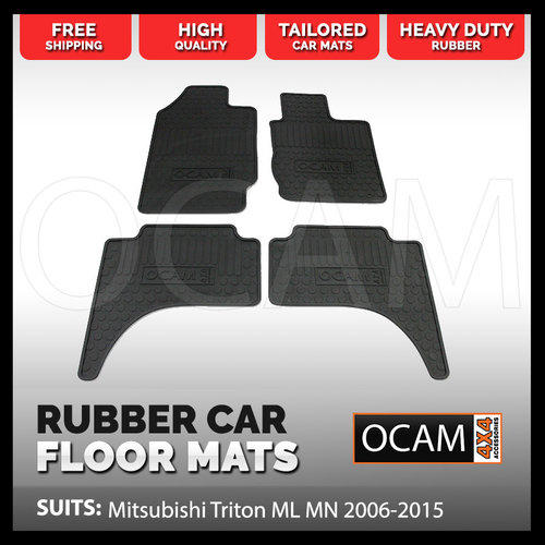 BRAND NEW Rubber Floor Car Mats For Mitsubishi Triton ML MN 2006-04/2015