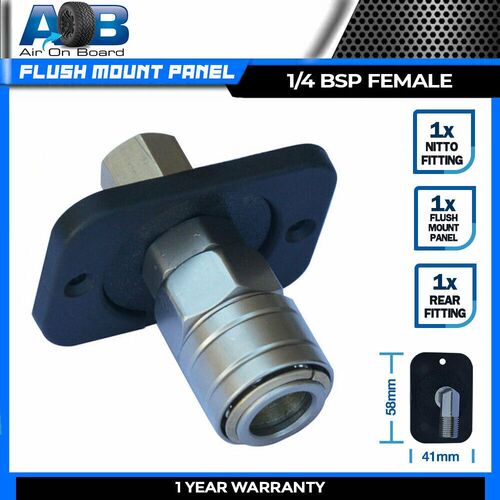Flush Mount Air Fitting Straight 1/4'' BSP Female without Cap