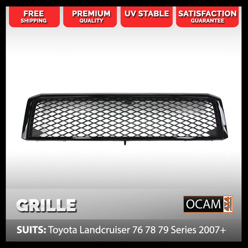 Front Mesh Grill for Toyota Landcruiser 70 76 78 79 Series 2007-21 Black Grille