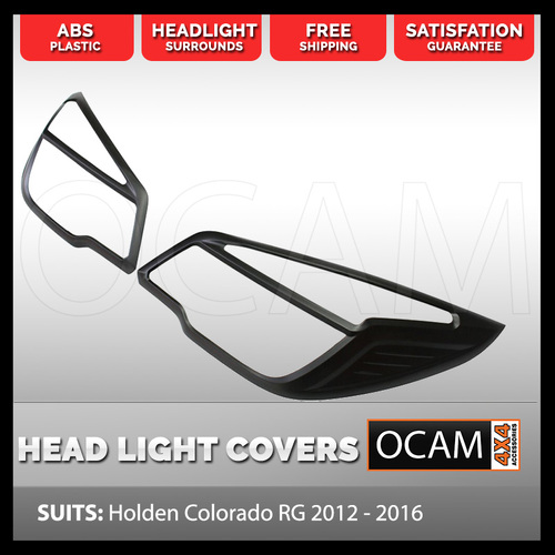 Head Light Lamp Surrounds for Holden Colorado RG 2012 - 2016 BLACK
