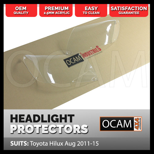 OCAM Headlight Headlamp Protectors for Toyota Hilux N70 Aug 2011-15 Lamp Covers