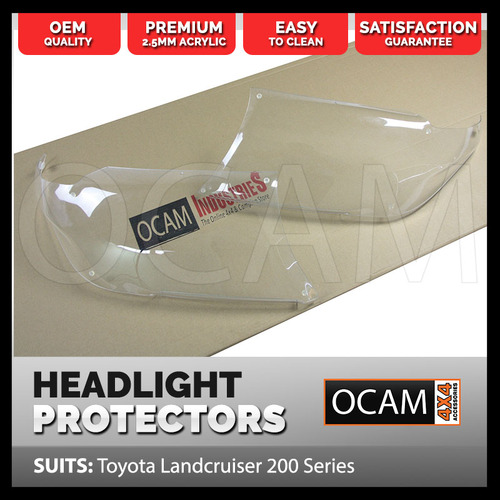 OCAM Headlight Protectors for Toyota Landcruiser 200 Series 2007-07/2015 Covers