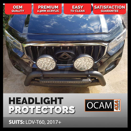 OCAM Headlight Protectors For LDV T60, 2017-21, Headlamp Covers