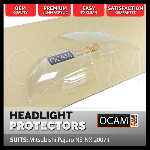 OCAM Headlight Protectors for Mitsubishi Pajero NS-NX 2006-2015 Lamp Covers