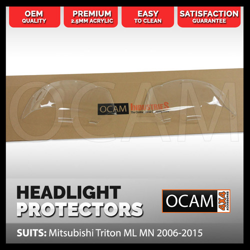 OCAM Headlight Headlamp Protectors for Mitsubishi Triton ML MN 2006-2015 Covers